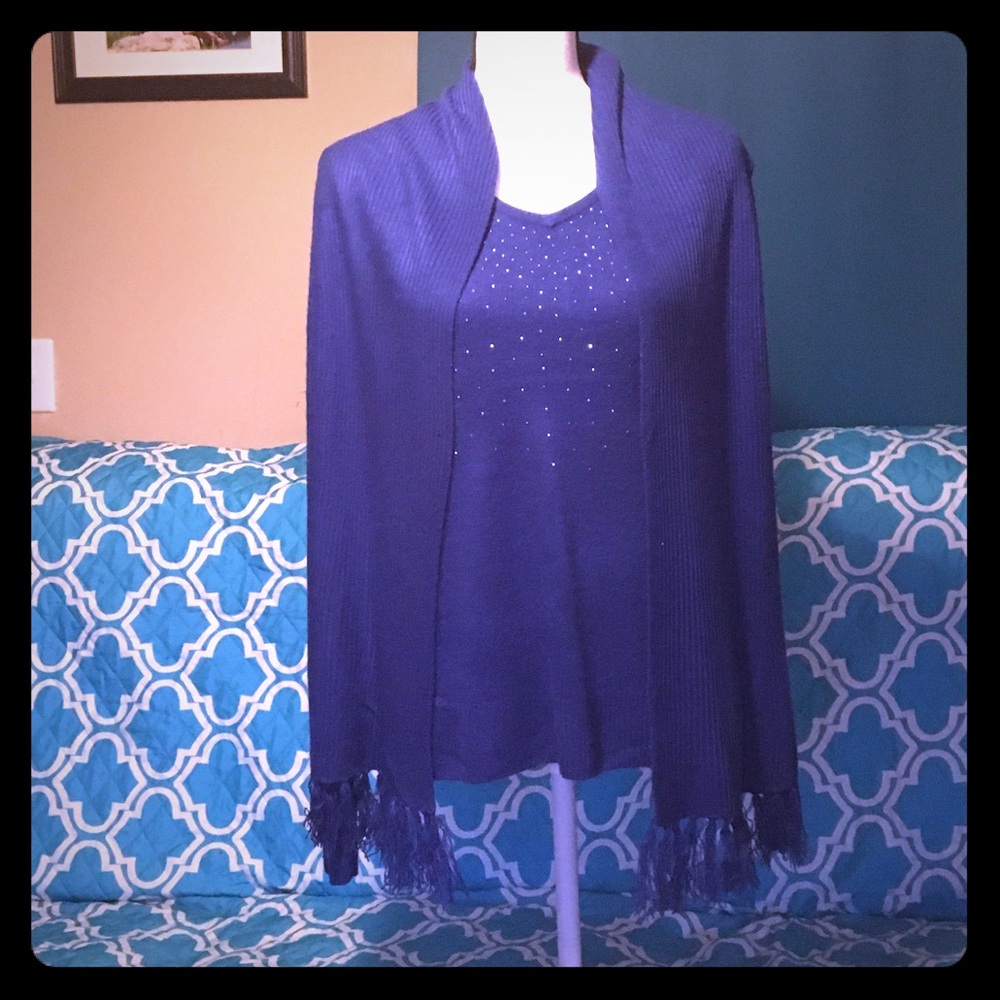Carolyn Taylor sweater with scarf